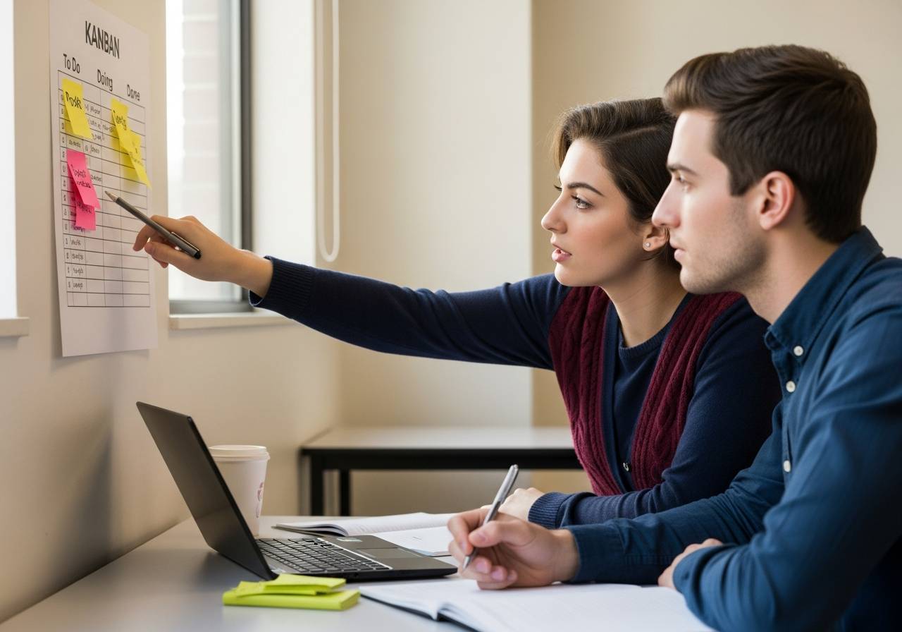 &eacute;tudiants avec Kanban