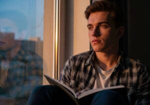 Étudiant visualisant son Soi futur