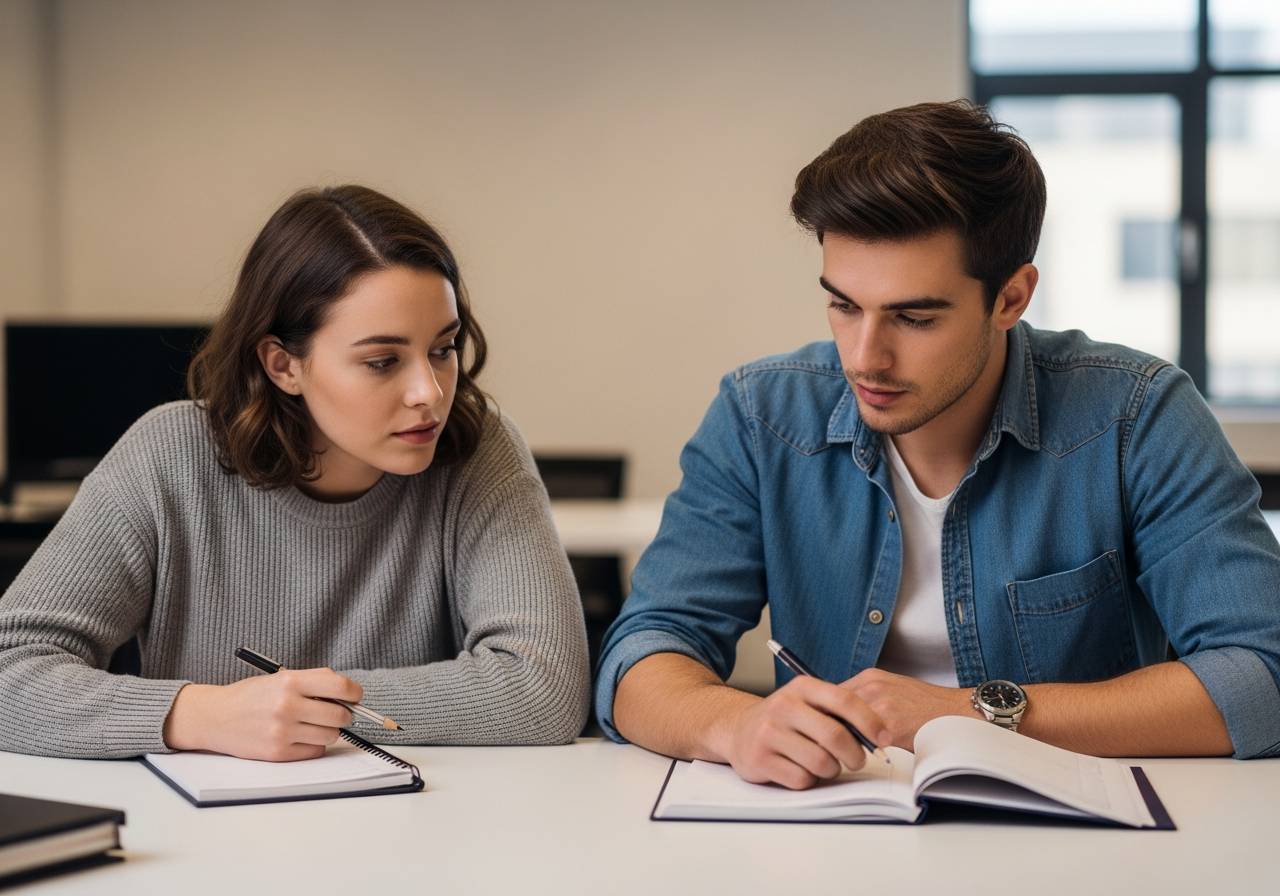 &eacute;tudiants avec feuille d'examen