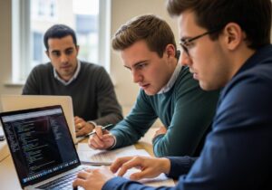 Students studying statistics